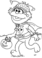 A coloring page of sesame street